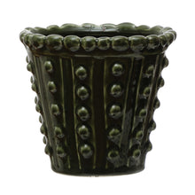 Load image into Gallery viewer, Pot, 4in, Stoneware, Hobnail Green