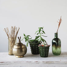Load image into Gallery viewer, Pot, 4in, Stoneware, Hobnail Green