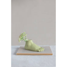 Load image into Gallery viewer, Planter, Stoneware, Foot Shaped, Matte Green
