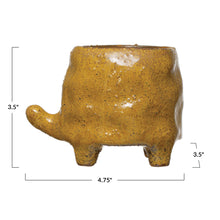 Load image into Gallery viewer, Pot, 3in, Stoneware, Turtle, Mustard Color