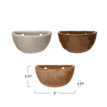 Load image into Gallery viewer, Planter, 5in, Stoneware Wall Pocket, 3 Colours