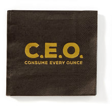 Load image into Gallery viewer, Paper Cocktail Napkin, Drinking, Black, 12 ct