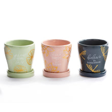 Load image into Gallery viewer, Pot, 3in, Ceramic, Lotus Themed with Saucer