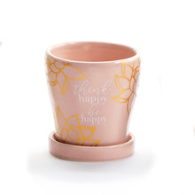 Load image into Gallery viewer, Pot, 3in, Ceramic, Lotus Themed with Saucer
