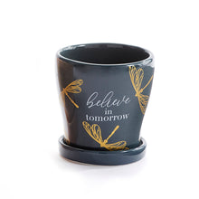 Load image into Gallery viewer, Pot, 3in, Ceramic, Lotus Themed with Saucer