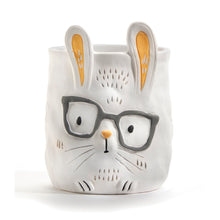 Load image into Gallery viewer, Pot, 3in, Ceramic, Dexter the Bunny with Glasses
