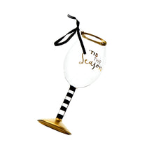 Load image into Gallery viewer, Wine Glass Ornament with Sentiment, 6 Styles