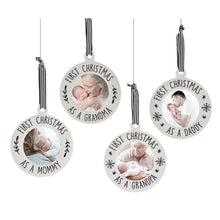 Load image into Gallery viewer, Ceramic Scandi First Xmas Photo Frame Ornament