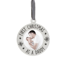 Load image into Gallery viewer, Ceramic Scandi First Xmas Photo Frame Ornament