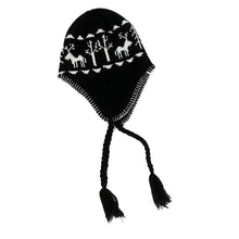 Load image into Gallery viewer, Black & White Scandi Woods Toque with Ear Flaps