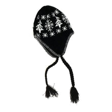 Load image into Gallery viewer, Black & White Scandi Woods Toque with Ear Flaps