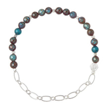 Load image into Gallery viewer, Mini Stone/Chain Stacking Bracelet, Blue Sky Jasp.