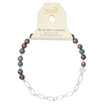 Load image into Gallery viewer, Mini Stone/Chain Stacking Bracelet, Blue Sky Jasp.