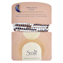 Load image into Gallery viewer, Stone Duo Wrap Bracelet, Howlite & Lapis