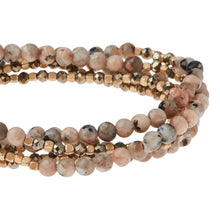 Load image into Gallery viewer, Stone Duo Wrap Bracelet, Rhodonite & Pyrite