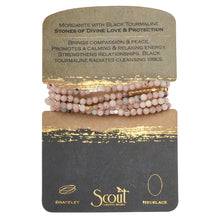 Load image into Gallery viewer, Stone Wrap Bracelet, Morganite & Black Tourmaline