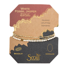 Load image into Gallery viewer, Delicate Stone Wrap Bracelet, White Fossil Jasper