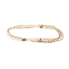 Load image into Gallery viewer, Delicate Stone Wrap Bracelet, White Fossil Jasper