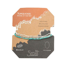 Load image into Gallery viewer, Delicate Stone Wrap Bracelet, Turquoise/Silver
