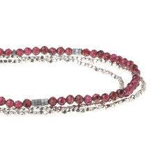 Load image into Gallery viewer, Delicate Stone Wrap Bracelet, Garnet