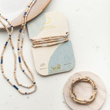 Load image into Gallery viewer, Wood/Stone/Metal Wrap Bracelet, Rose Quartz/Silver