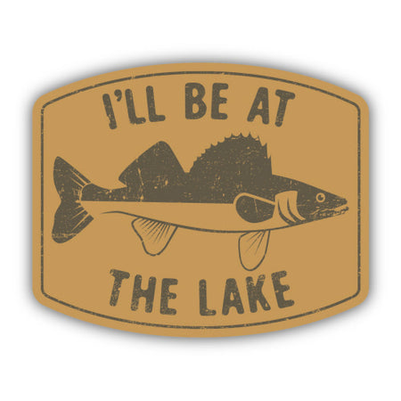 I'll Be At The Lake Walleye Patch Sticker, 3in