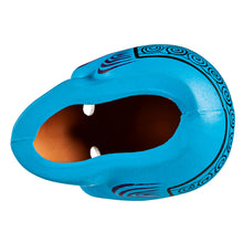 Load image into Gallery viewer, Teal Floral Skull Head Ceramic Statue