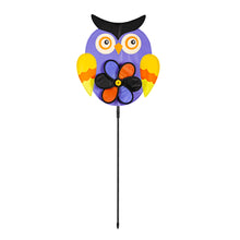 Load image into Gallery viewer, Halloween Owl Pinwheel Spinner Stake, 35in