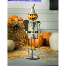 Load image into Gallery viewer, Pumpkin Man Metal Garden Statue, 28in