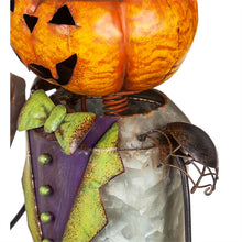 Load image into Gallery viewer, Pumpkin Man Metal Garden Statue, 28in