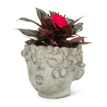 Load image into Gallery viewer, Planter, Cement, Kissing Face, Medium