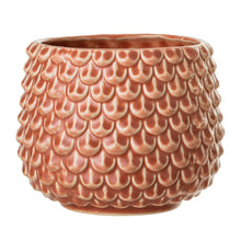 Load image into Gallery viewer, Pot, 3in, Stoneware, Embossed Fish Scales, Orange
