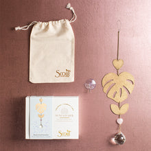 Load image into Gallery viewer, Monstera Leaf & Rose Quartz Suncatcher