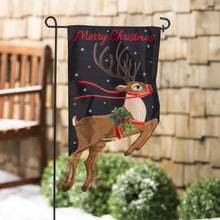 Load image into Gallery viewer, Flying Reindeer Kickin Garden Flag