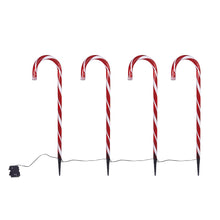 Load image into Gallery viewer, LED Candy Cane Garden Stakes, 30in, Set of 4