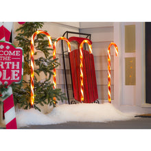 Load image into Gallery viewer, LED Candy Cane Garden Stakes, 30in, Set of 4