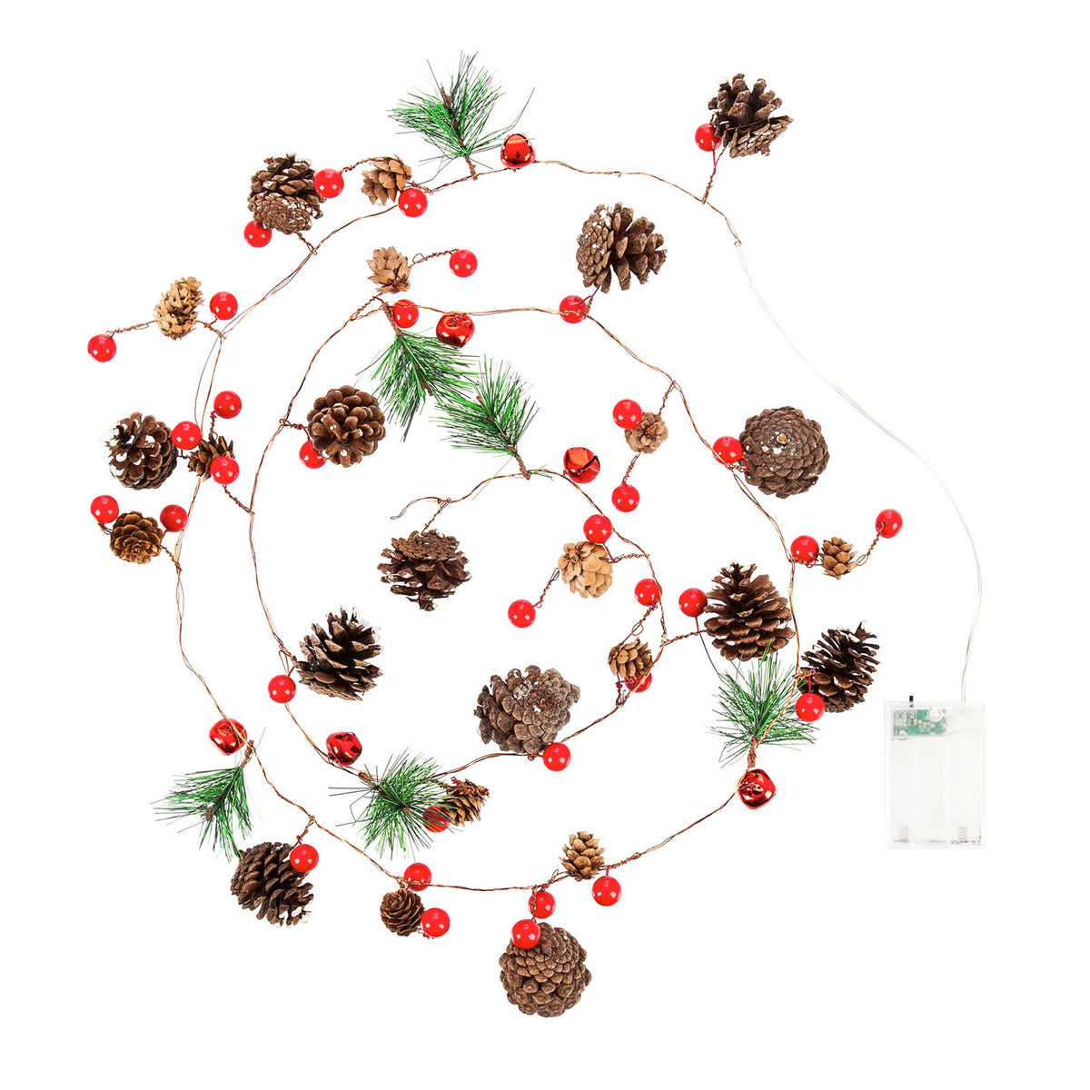 Pinecone Rattan String Light with Metal Bells, 6ft – Floral Acres