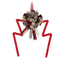 Load image into Gallery viewer, Oversized Tree Topper/Decor, Plaid & Burlap Bow