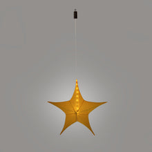 Load image into Gallery viewer, Indoor/Outdoor Lighted Fabric Star, Gold, 31in