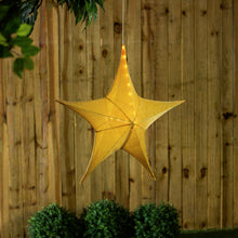 Load image into Gallery viewer, Indoor/Outdoor Lighted Fabric Star, Gold, 31in