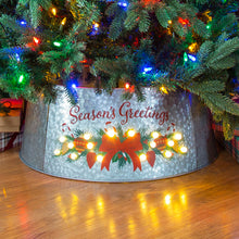 Load image into Gallery viewer, Season's Greetings LED Metal Tree Collar, 25in
