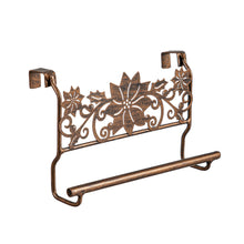 Load image into Gallery viewer, Metal Poinsettia Over the Cabinet Towel Holder