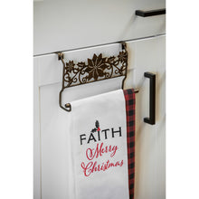 Load image into Gallery viewer, Metal Poinsettia Over the Cabinet Towel Holder