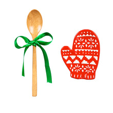 Load image into Gallery viewer, Christmas Ceramic Spoon Rest & Wooden Spoon Set