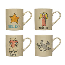 Load image into Gallery viewer, Hand-Painted Stoneware Mug with Holiday Icon, 10oz