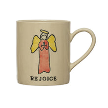 Load image into Gallery viewer, Hand-Painted Stoneware Mug with Holiday Icon, 10oz