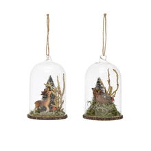 Load image into Gallery viewer, Glass Cloche with Resin Animal Ornament, 5.25in