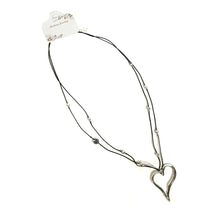 Load image into Gallery viewer, Sophia Heart on Double Cord Necklace, Black, 32in
