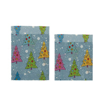 Load image into Gallery viewer, Christmas Print Beeswax Food Bags, Set of 2