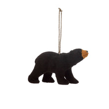 Load image into Gallery viewer, Faux Fur Black Bear Ornament, 3in